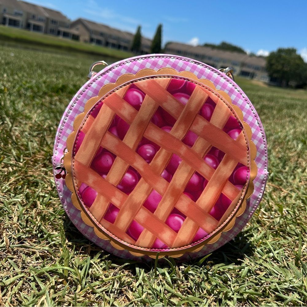 NWT Sugar Thrillz tasty cherry pie pink gingham kitschy kawaii backpack